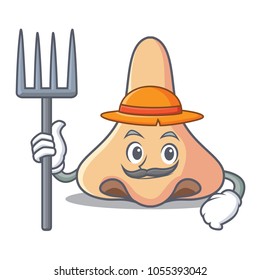 Farmer nose character cartoon style
