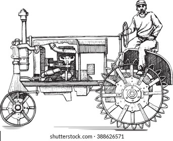 Farmer on tractor