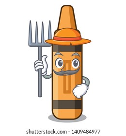 Farmer orange crayon mascot