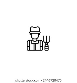 farmer outline icon and illustration