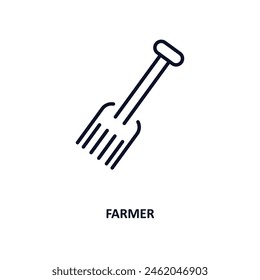 farmer outline icon. Thin line icon from agriculture farming and gardening collection. Editable vector isolated on white background