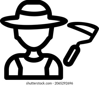 Farmer Outline-Vektorsymbol-Design
