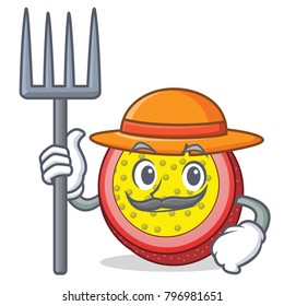 Farmer passion fruit character cartoon