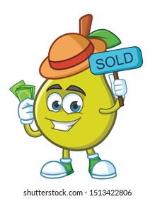 farmer pear mascot character vector design