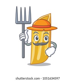 Farmer penne pasta character cartoon