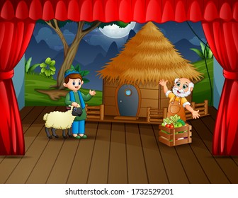 The farmer performance on the stage