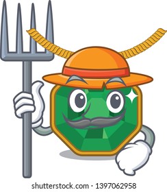 Farmer peridot jewelry isolated in the mascot