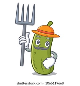 Farmer pickle character cartoon style