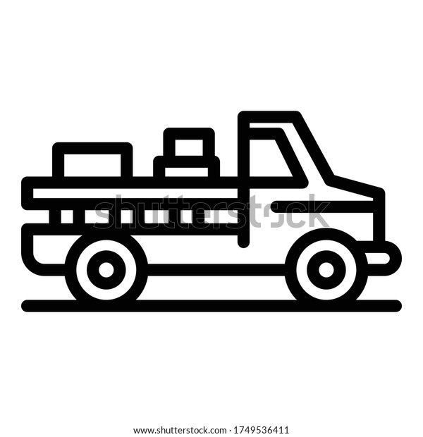Farmer pickup car\
icon. Outline farmer pickup car vector icon for web design isolated\
on white background