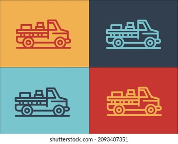 Farmer Pickup Car Logo Template, Simple Flat Icon of pickup,truck,car