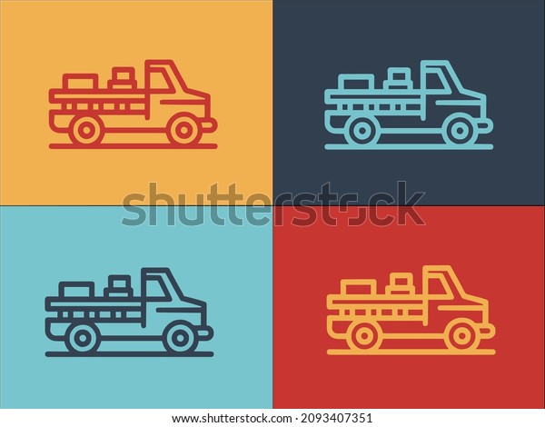 Farmer Pickup Car Logo Template, Simple\
Flat Icon of\
pickup,truck,car