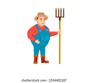 Farmer Pitchfork Isolated On White Vector Stock Vector Royalty Free   Farmer Pitchfork Isolated On White 260nw 2194402187 