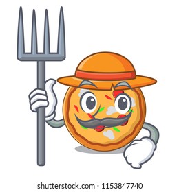 Farmer pizza character cartoon style