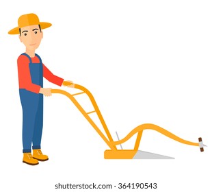 Farmer with plough.