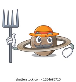 Farmer Pluto saturn isolated in with mascot