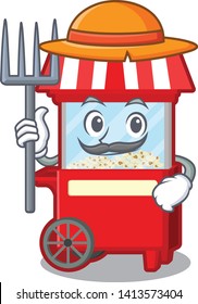 Farmer popcorn machine character