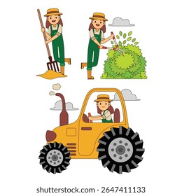 Farmer Profesion Character Vector Illustration