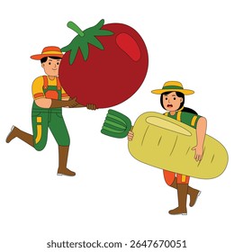 Farmer Profesion Character Vector Illustration
