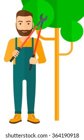 Farmer with pruner.