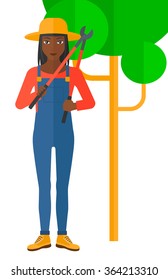 Farmer with pruner.
