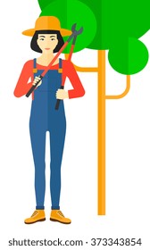Farmer with pruner.