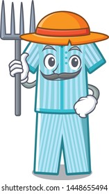 Farmer pyjamas isolated on in the character