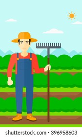 Farmer with rake.