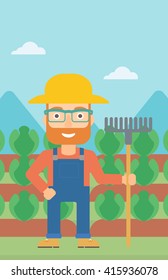 Farmer with rake.