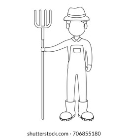 farmer with rake avatar character icon
