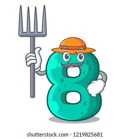 Farmer raster version cartoon shaped Number Eight