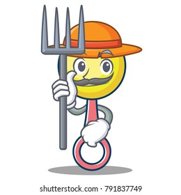 Farmer rattle toy character cartoon
