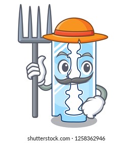 Farmer razor blade isolated on a mascot