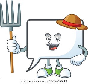 Farmer rectangle bubble icon cartoon with mascot