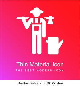 Farmer red and pink gradient material white icon minimal design