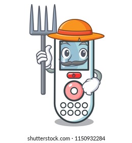 Farmer remote control character cartoon