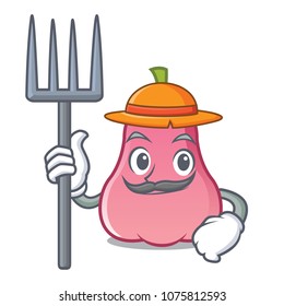 Farmer rose apple character cartoon