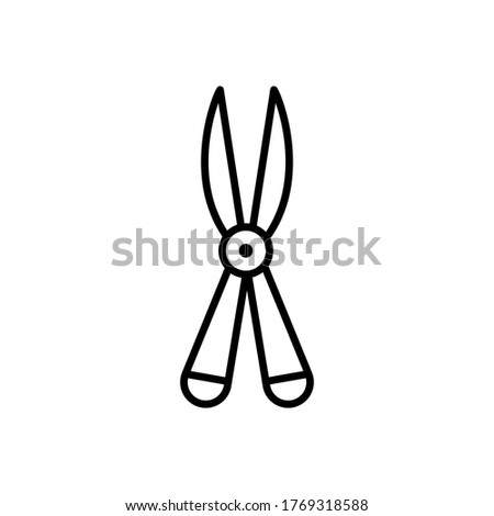 farmer scissors icon with outline style vector for your web design