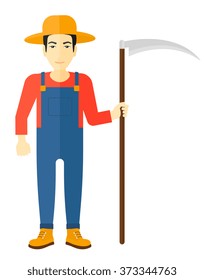 Farmer with scythe.