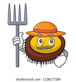 Farmer sea urchin character cartoon