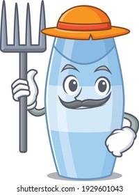 Farmer shampoo mascot design working with a hat. Vector illustration