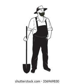 Farmer with shovel 