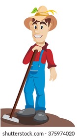 a farmer with a shovel