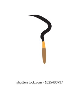 Farmer sickle vector design ilustration icon logo templat