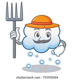 Farmer snow cloud character cartoon