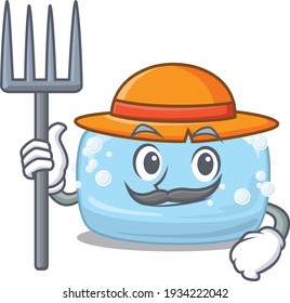 Farmer soap mascot design working with a hat. Vector illustration
