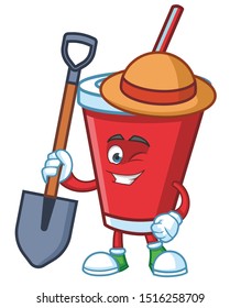 farmer Soft Drink mascot  character vector design