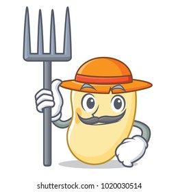 Farmer soy bean character cartoon