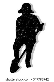 Farmer with spade Vector Silhouette