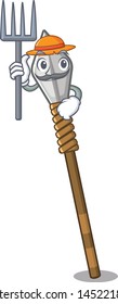 Farmer spear isolated with in the cartoon