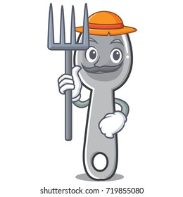 Farmer spoon character cartoon style